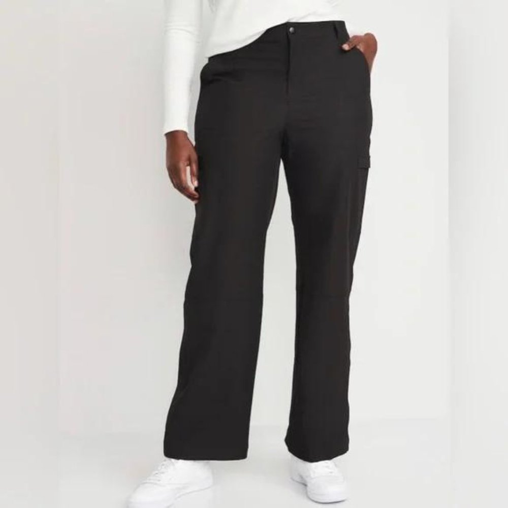 High-Waisted All-Seasons StretchTech Water-Repellent Straight Cargo Pants New - Picture 5 of 6